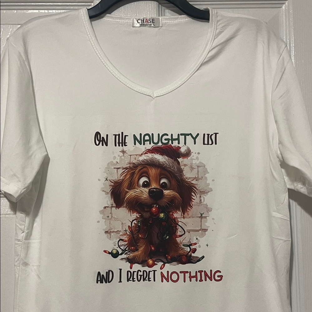 Chase White Naughty List Dog T-Shirt